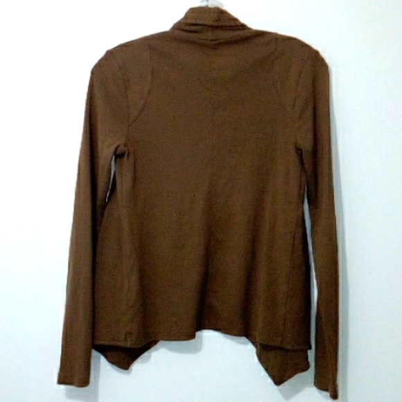 Three Dots olive open front cardigan - Picture 4 of 4